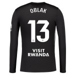 Günstige Fußballtrikots Atlético Madrid Oblak 13 Torwart 2025-26 Schwarze Langarm